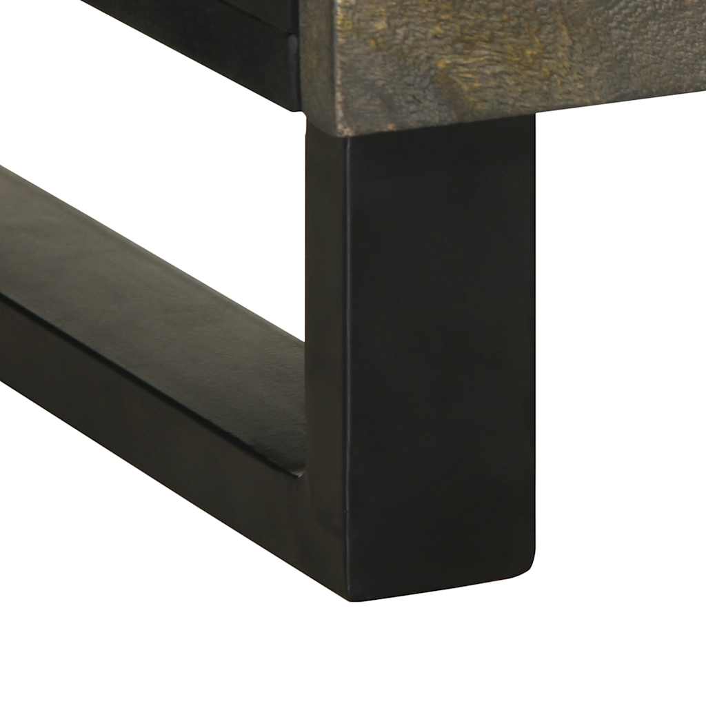 Table de chevet noir 50x33x62 cm bois de manguier solide - XIOS