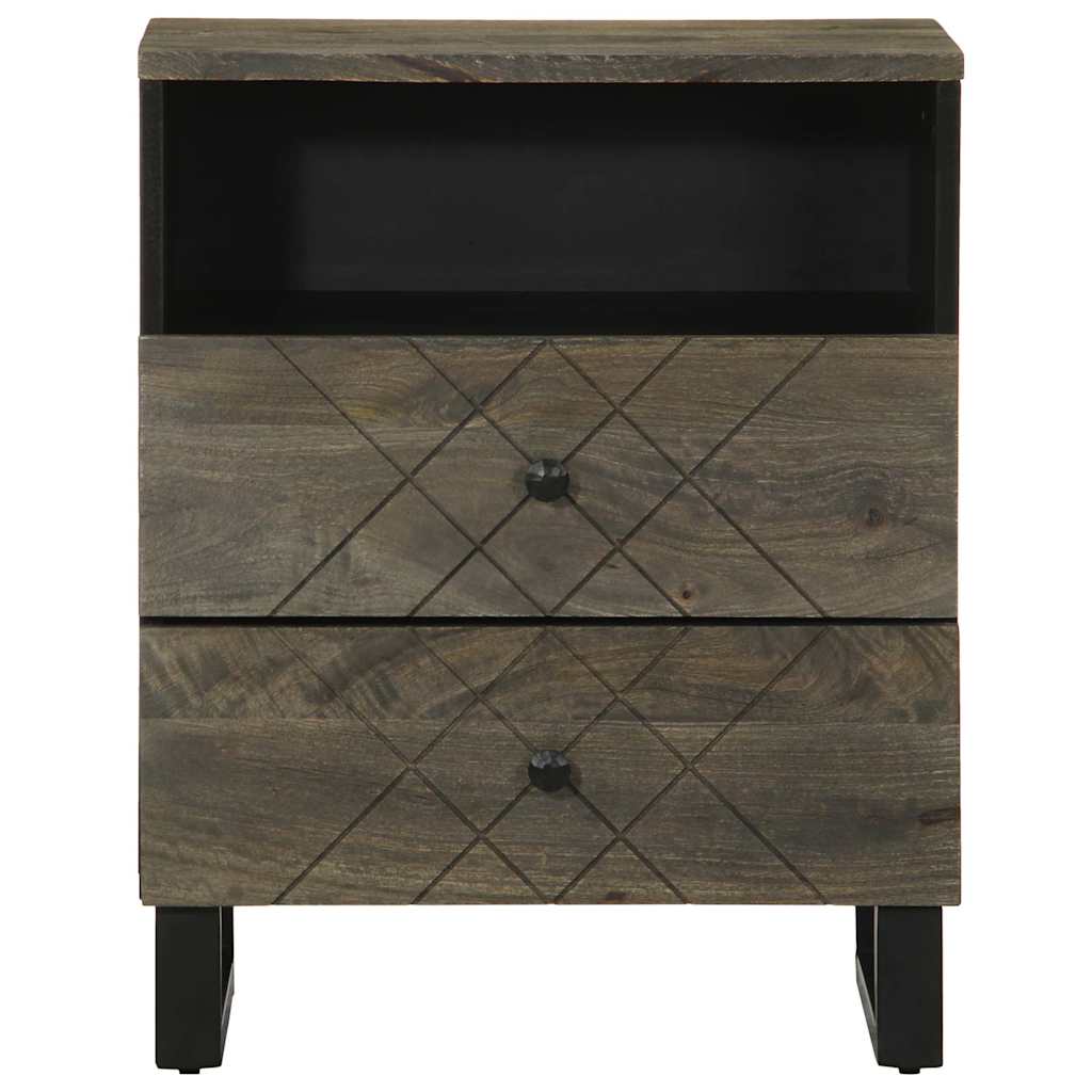 Table de chevet noir 50x33x62 cm bois de manguier solide - XIOS