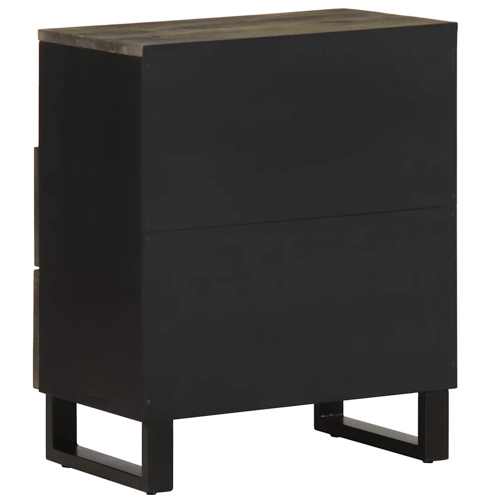Table de chevet noir 50x33x62 cm bois de manguier solide - XIOS