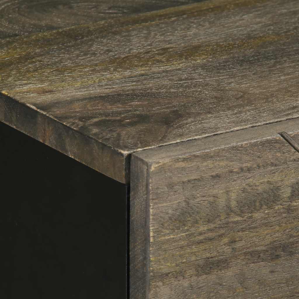 Table de chevet noir 50x33x60 cm bois de manguier massif - XIOS