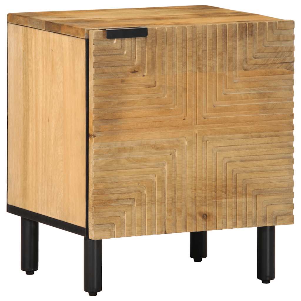 Table de chevet marron 40x33x46 cm bois de manguier solide - XIOS