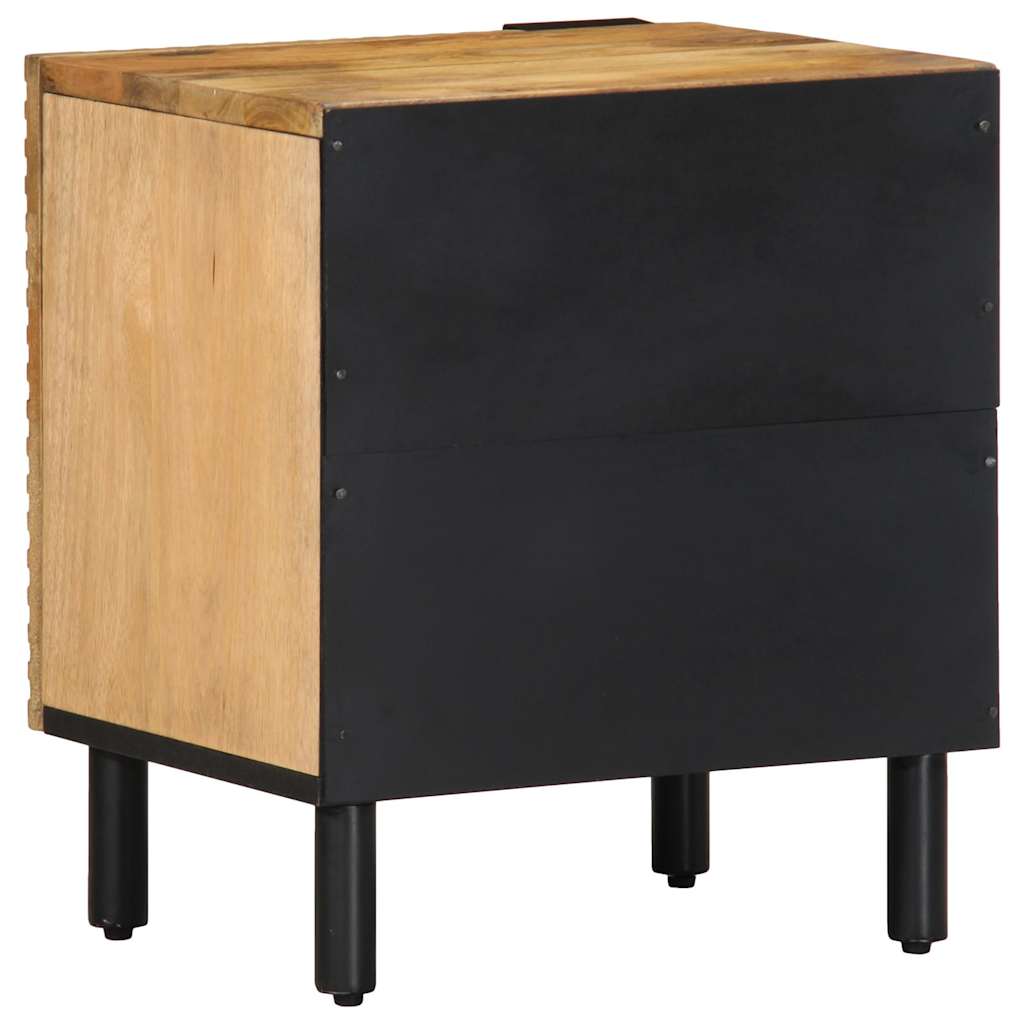 Table de chevet marron 40x33x46 cm bois de manguier solide - XIOS