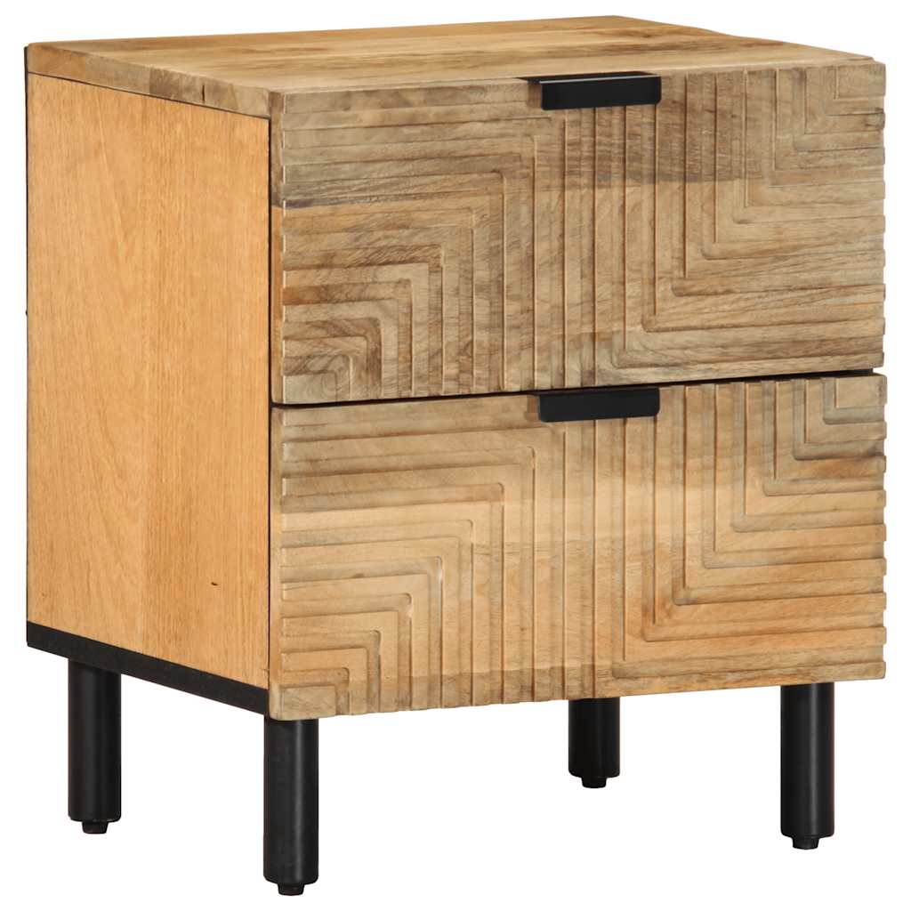 Table de chevet marron 40x33x46 cm bois de manguier solide - XIOS