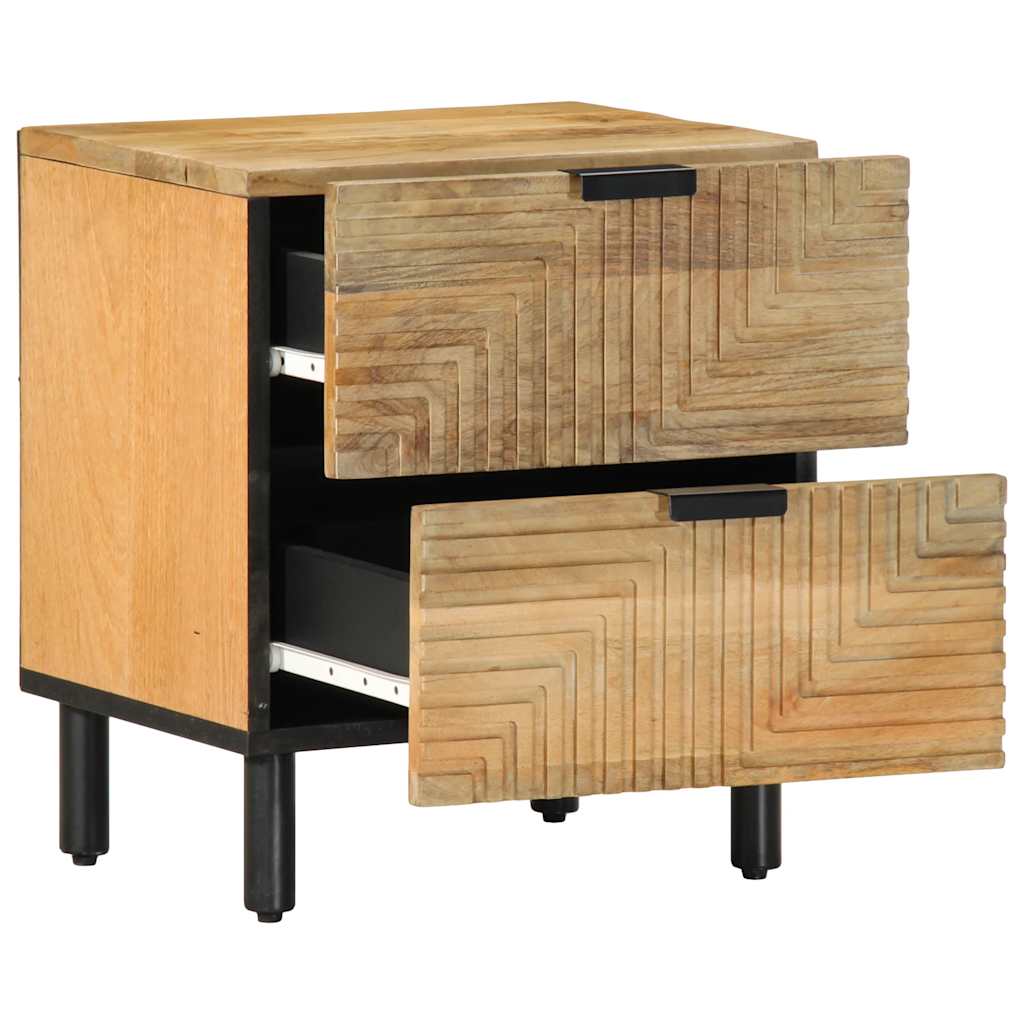 Table de chevet marron 40x33x46 cm bois de manguier solide - XIOS