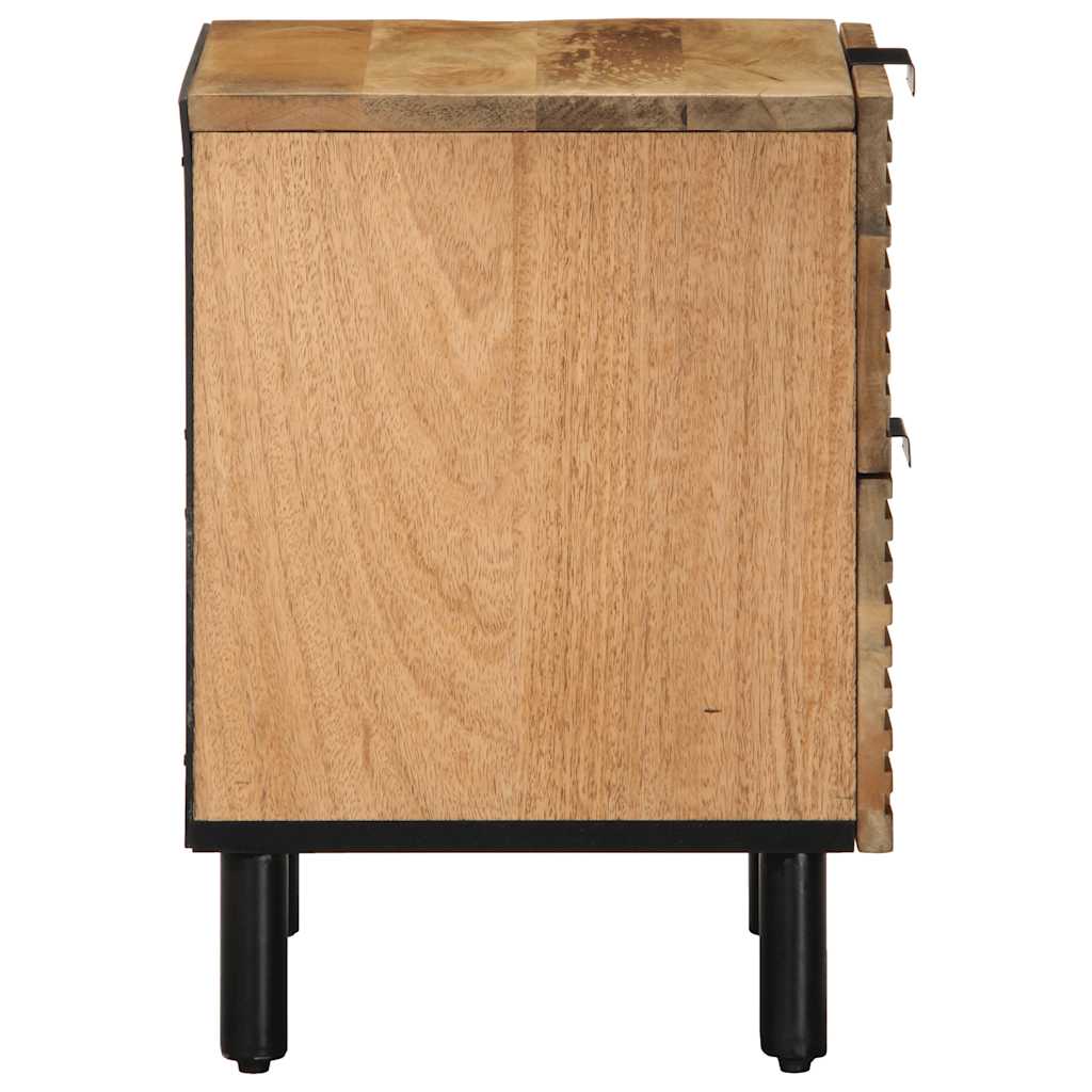 Table de chevet marron 40x33x46 cm bois de manguier solide - XIOS