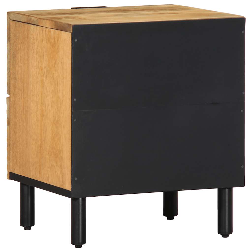 Table de chevet marron 40x33x46 cm bois de manguier solide - XIOS