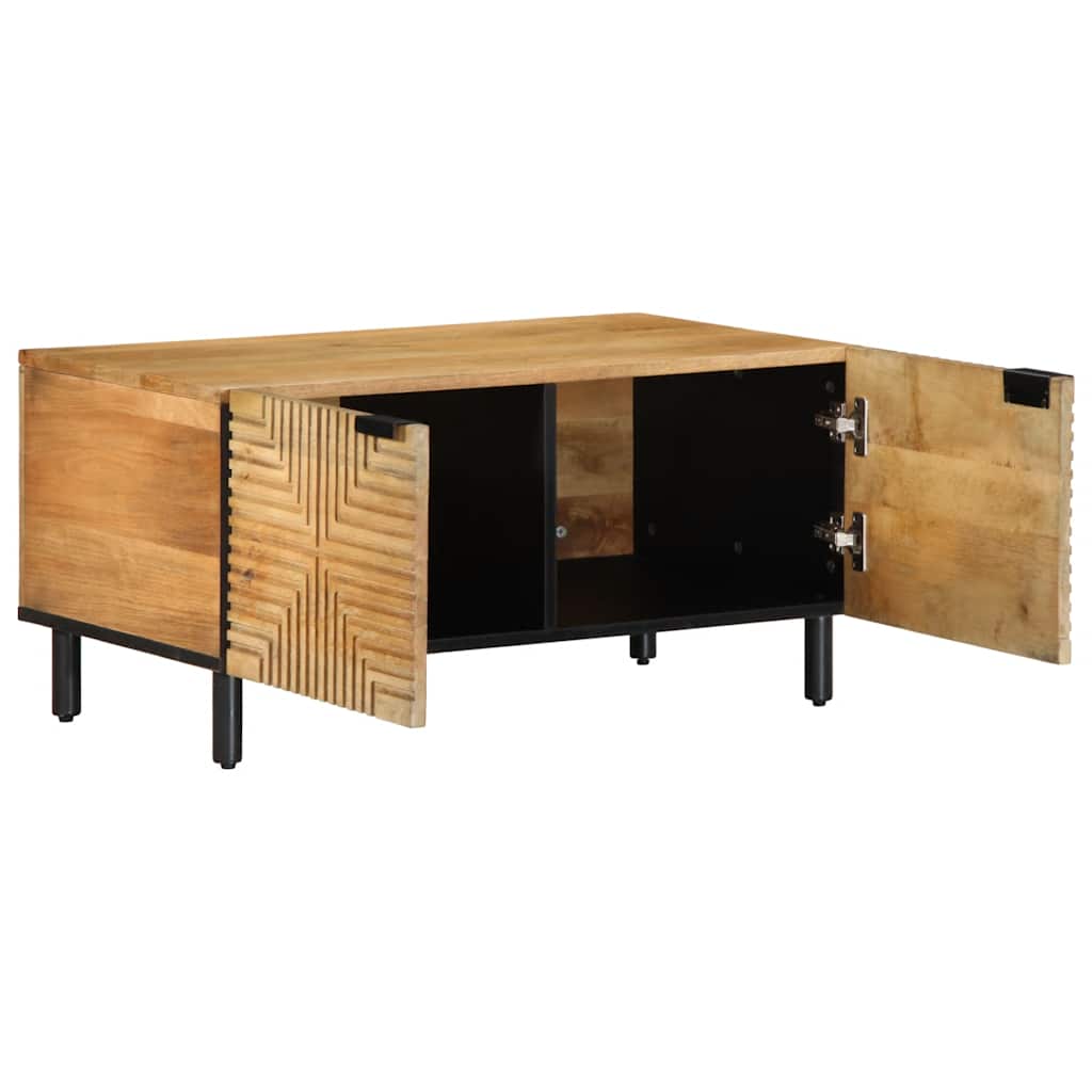 Table basse marron 80x50x40 cm bois de manguier massif - XIOS