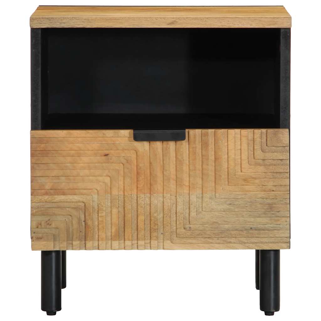 Table de chevet marron 40x33x46 cm bois de manguier solide - XIOS