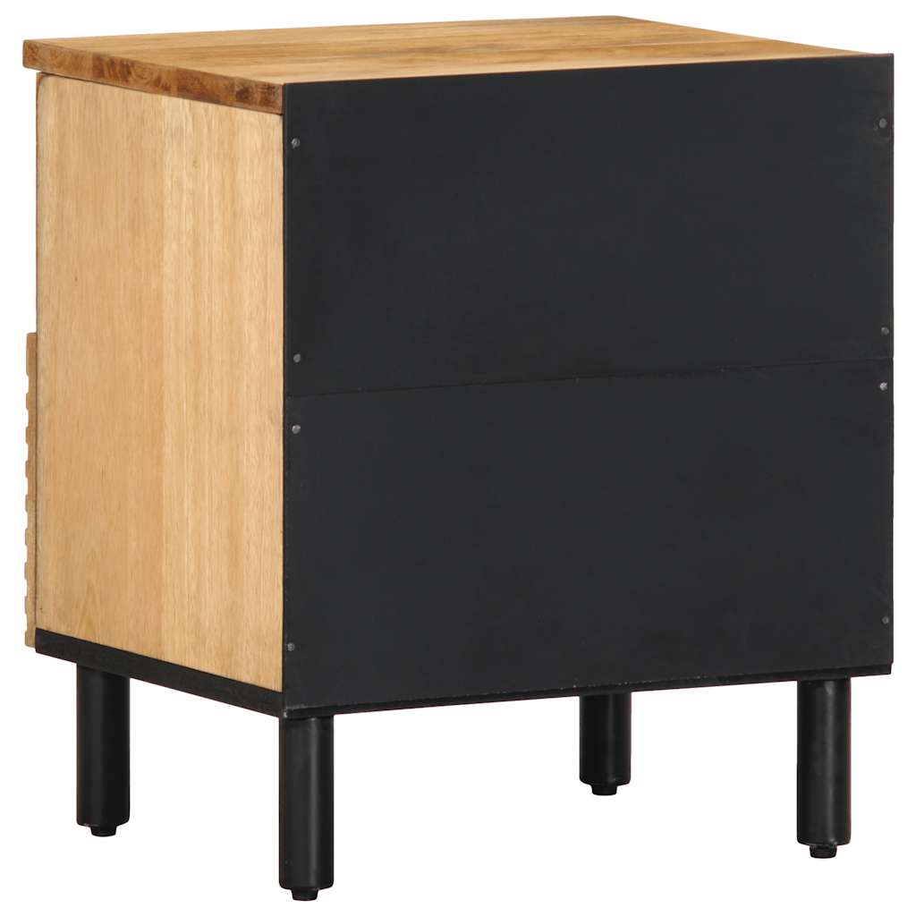 Table de chevet marron 40x33x46 cm bois de manguier solide - XIOS