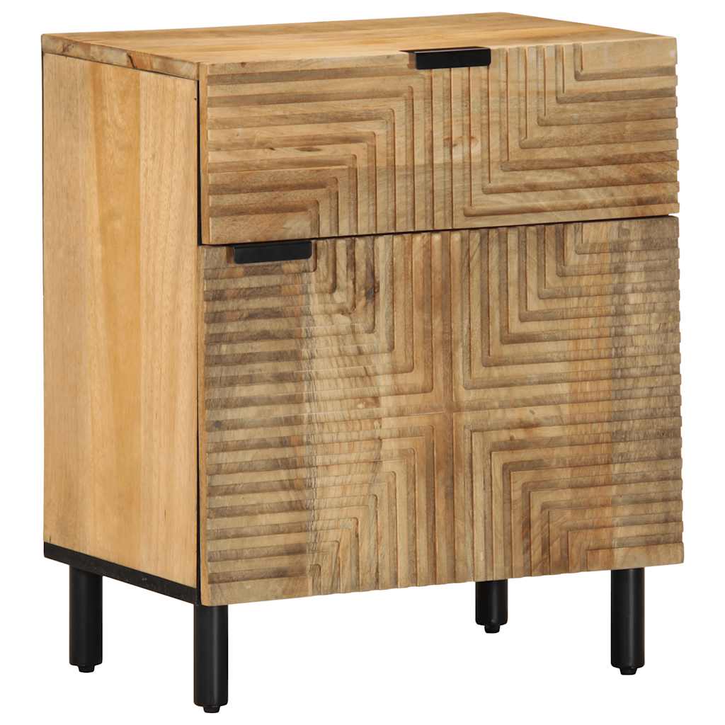 Table de chevet marron 50x33x60 cm bois de manguier massif - XIOS