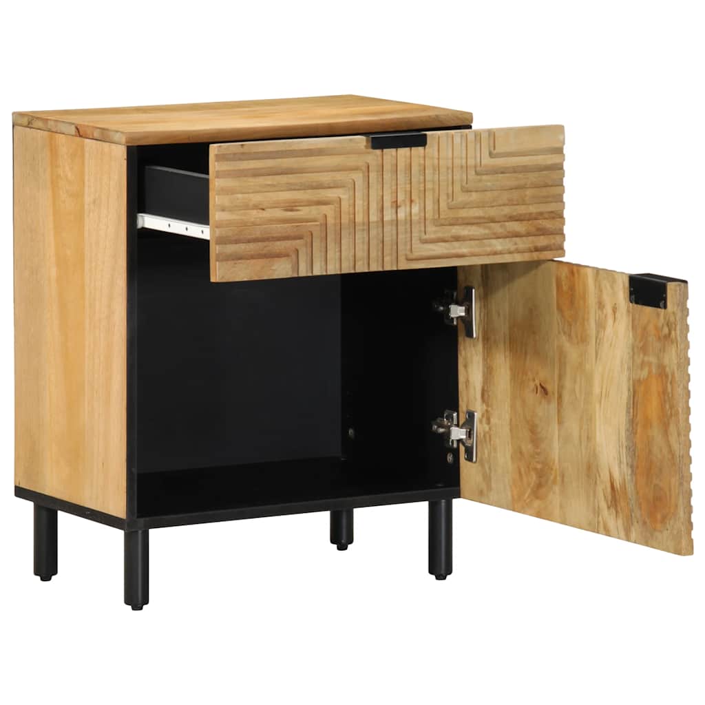 Table de chevet marron 50x33x60 cm bois de manguier massif - XIOS