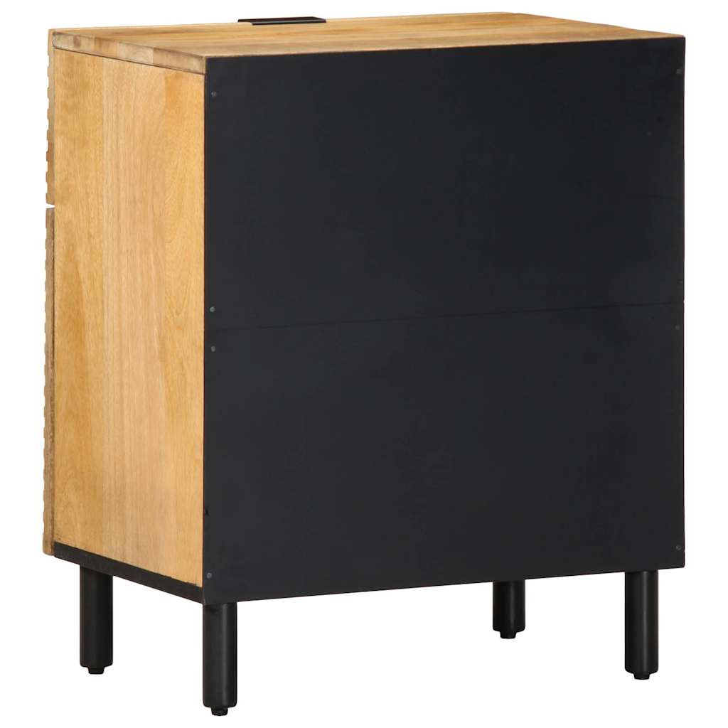 Table de chevet marron 50x33x60 cm bois de manguier massif - XIOS