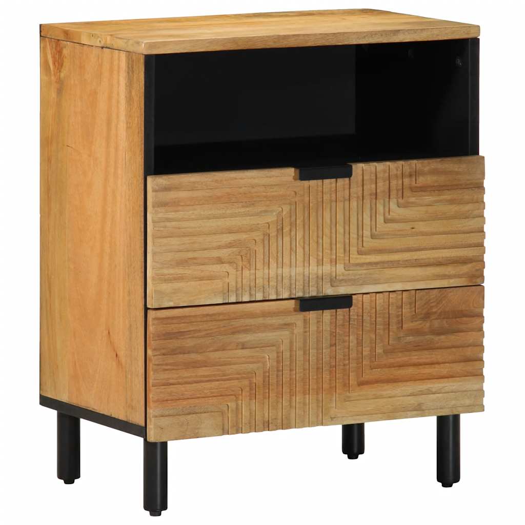 Table de chevet marron 50x33x60 cm bois de manguier massif - XIOS