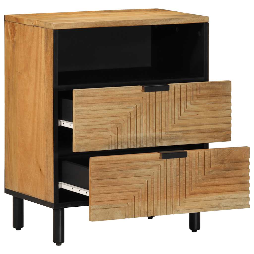 Table de chevet marron 50x33x60 cm bois de manguier massif - XIOS
