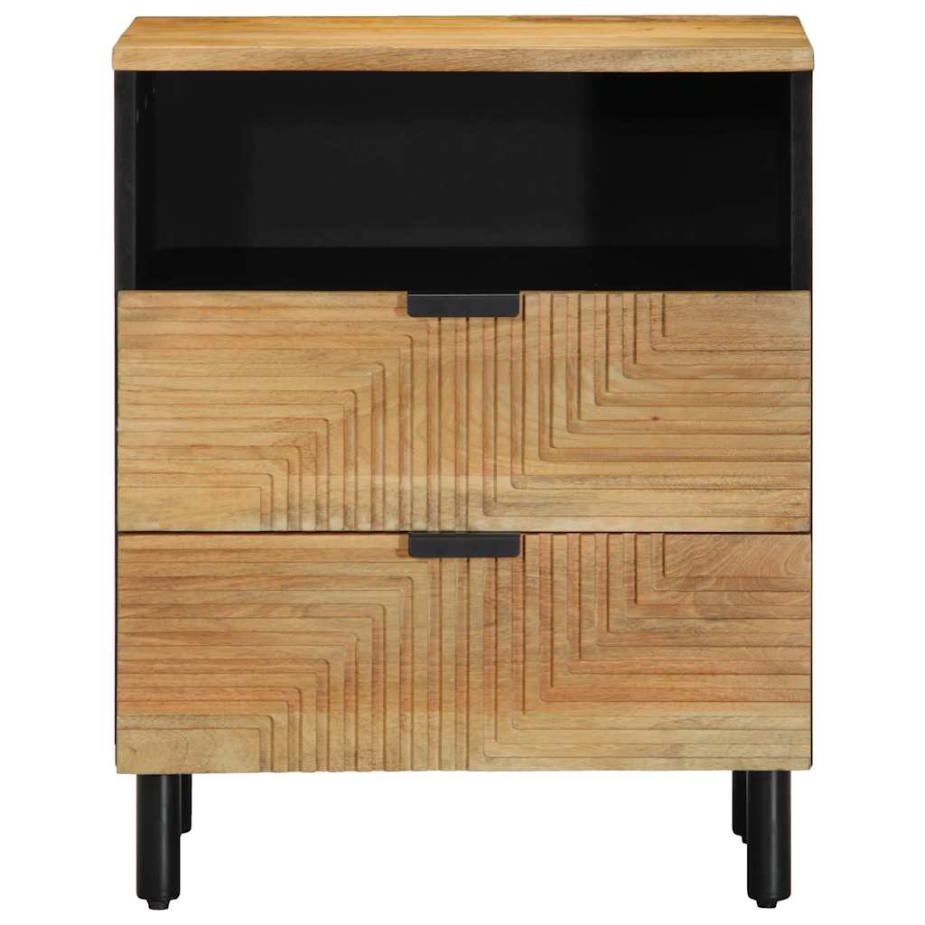 Table de chevet marron 50x33x60 cm bois de manguier massif - XIOS
