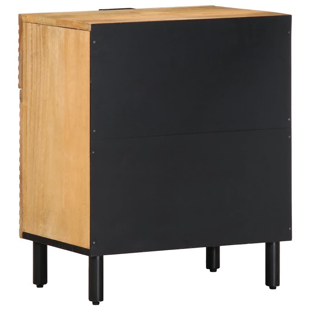 Table de chevet marron 50x33x60 cm bois de manguier massif - XIOS