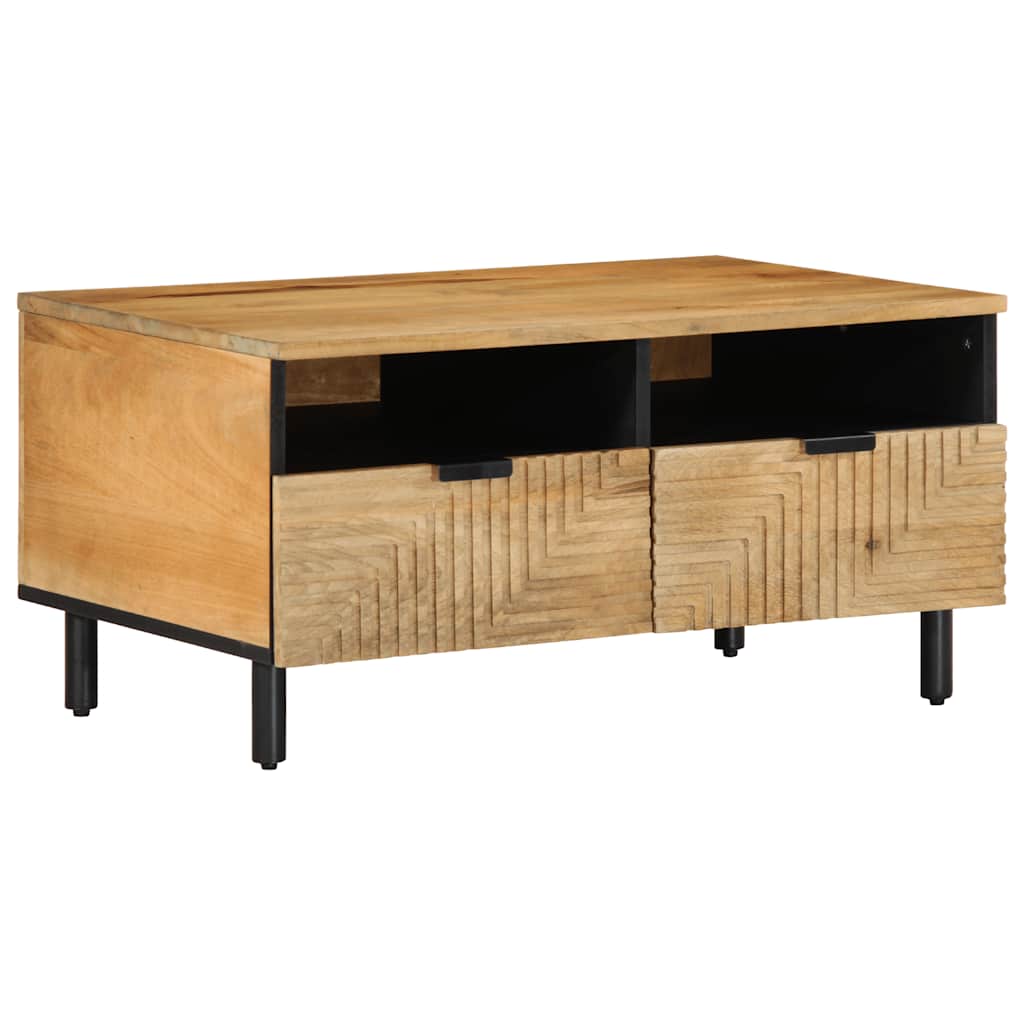 Table basse marron 80x54x40 cm bois massif de manguier - XIOS