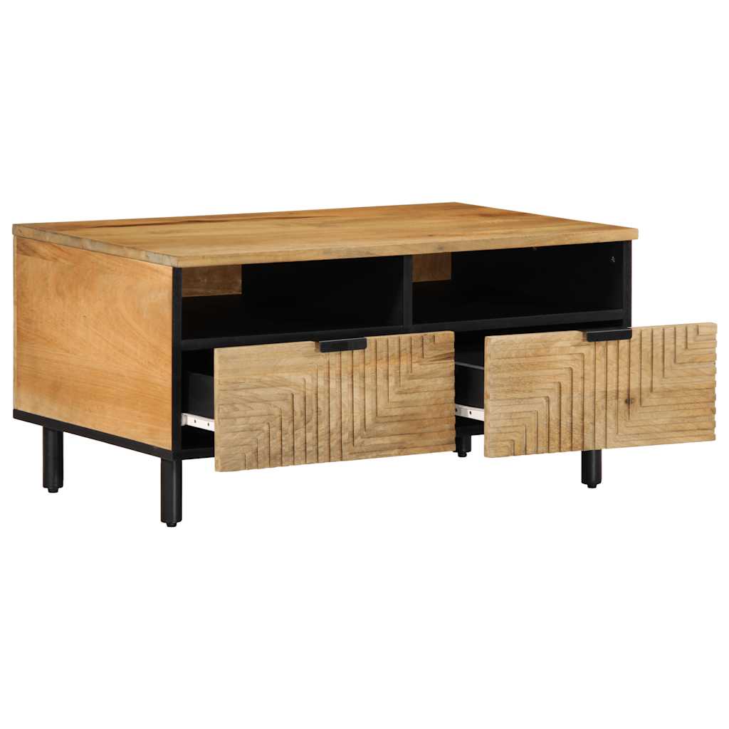 Table basse marron 80x54x40 cm bois massif de manguier - XIOS