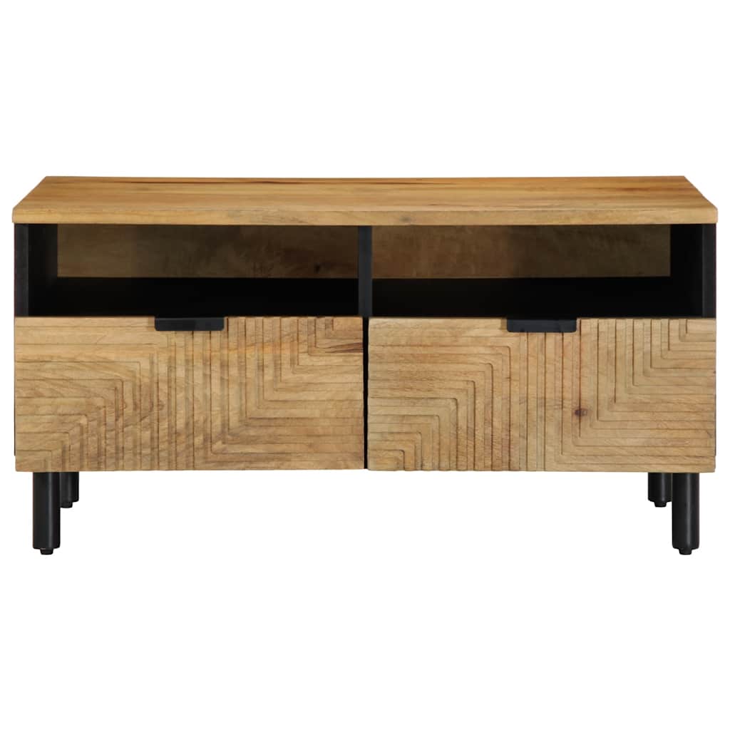 Table basse marron 80x54x40 cm bois massif de manguier - XIOS