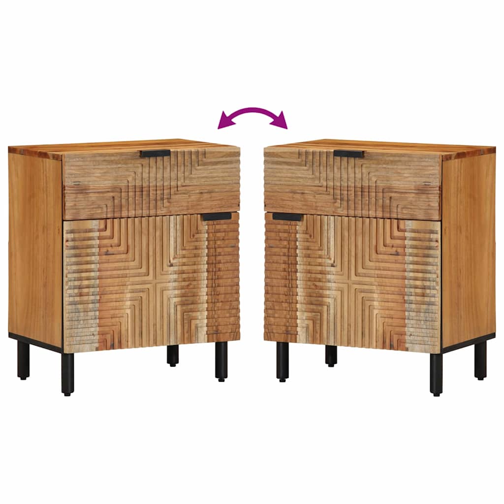 Cabinet de chevet Marron 50 x 33 x 60 cm Bois d'acacia massif - XIOS