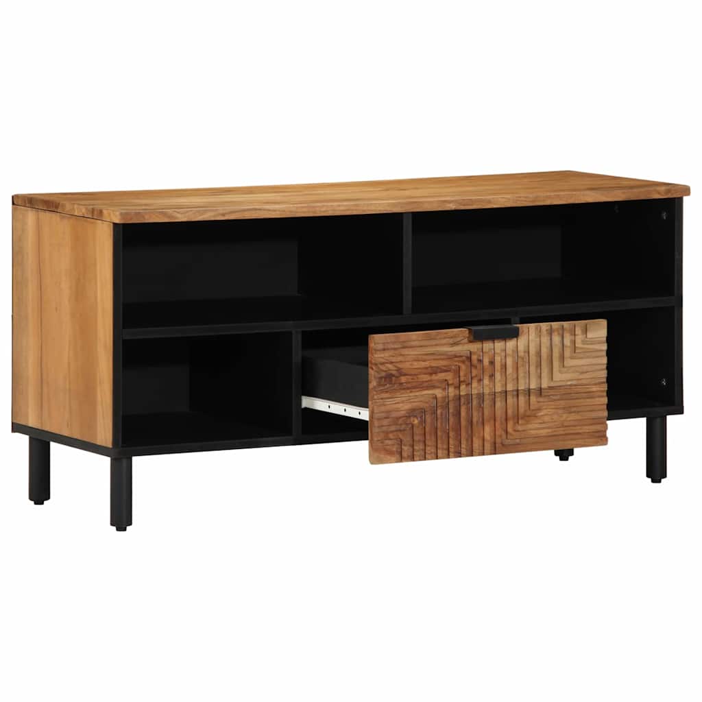 Meuble TV vidaXL 100x33,5x46 cm en Bois Massif d'Acacia XIOS