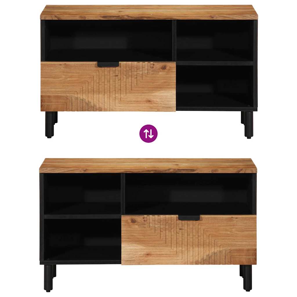 Meuble TV Marron 80 x 33.5 x 46 cm Bois d'acacia massif - XIOS