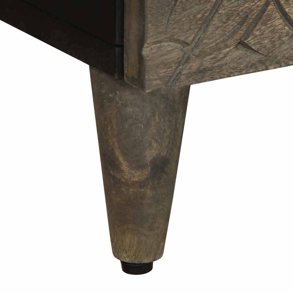 Table de chevet gris clair 40x33x46 cm bois de manguier solide - XIOS