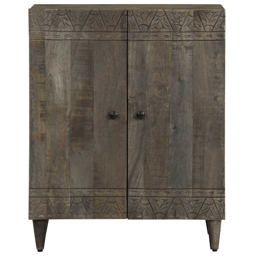 Buffet gris clair 60x33,5x75 cm bois de manguier massif