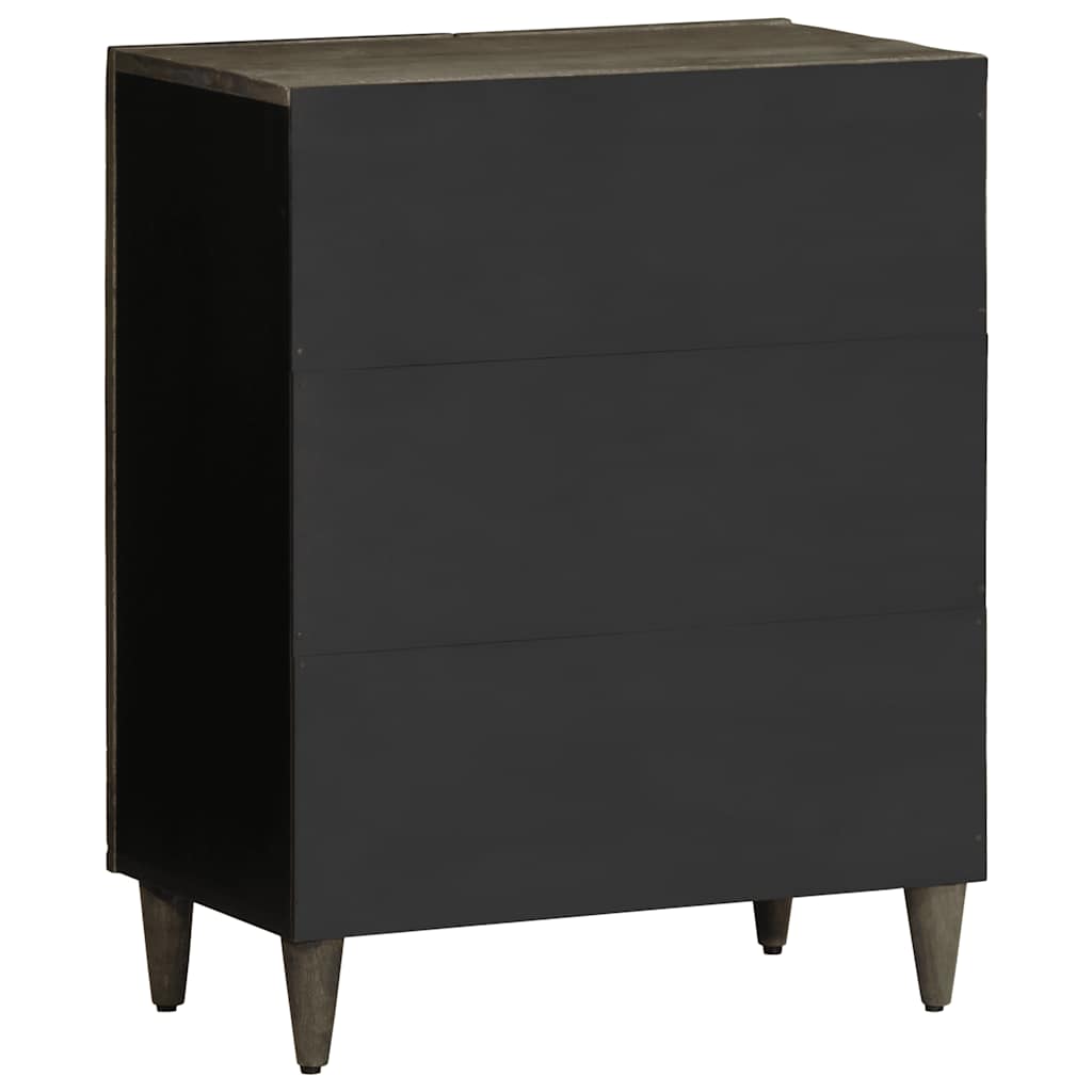 Buffet gris clair 60x33,5x75 cm bois de manguier massif