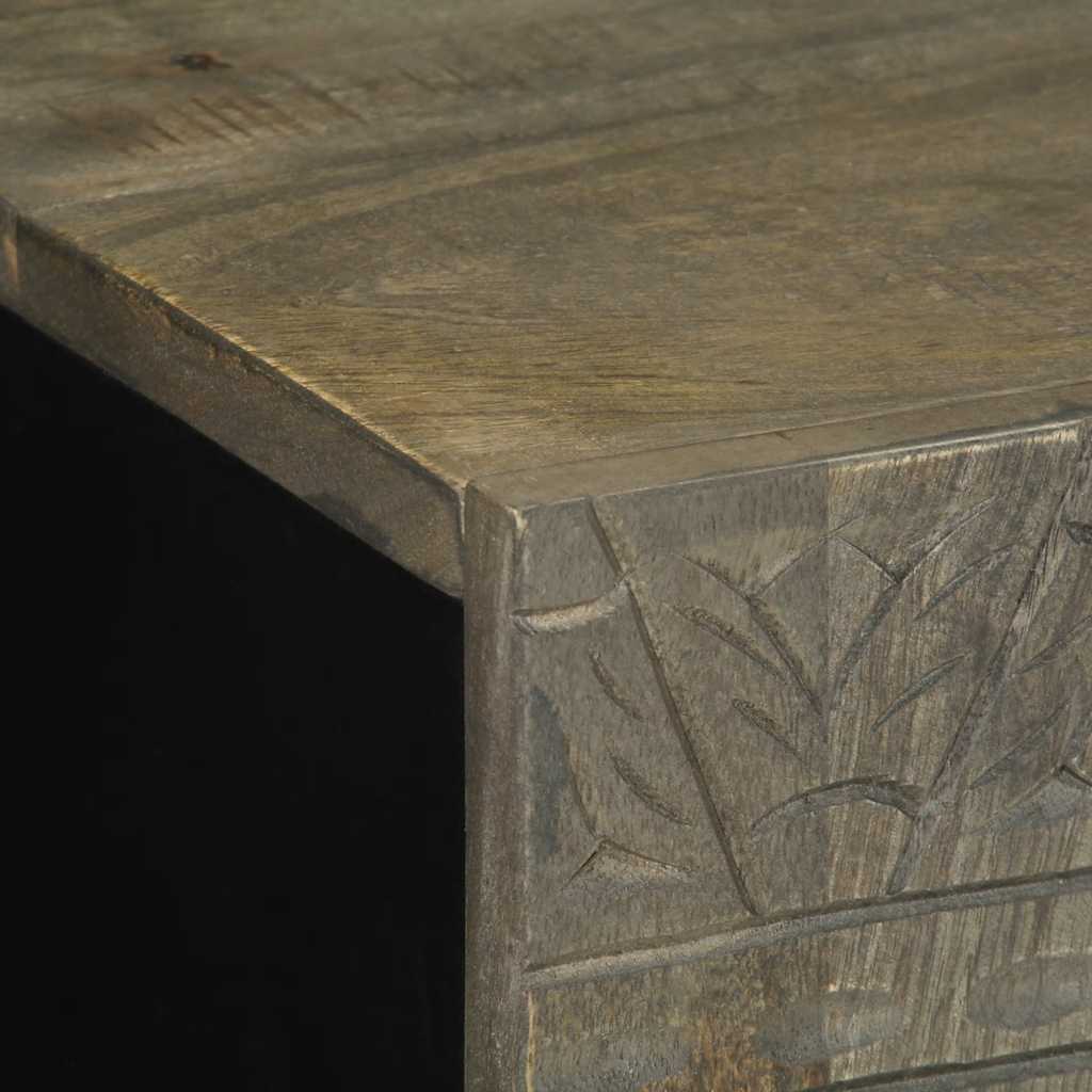 Buffet gris clair 60x33,5x75 cm bois de manguier massif