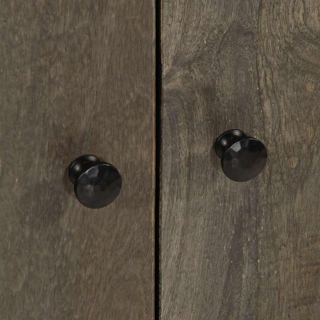 Buffet gris clair 60x33,5x75 cm bois de manguier massif