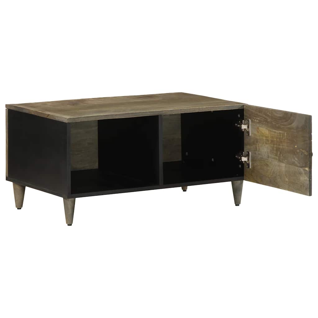 Table basse gris clair 80x50x40 cm bois de manguier massif - XIOS
