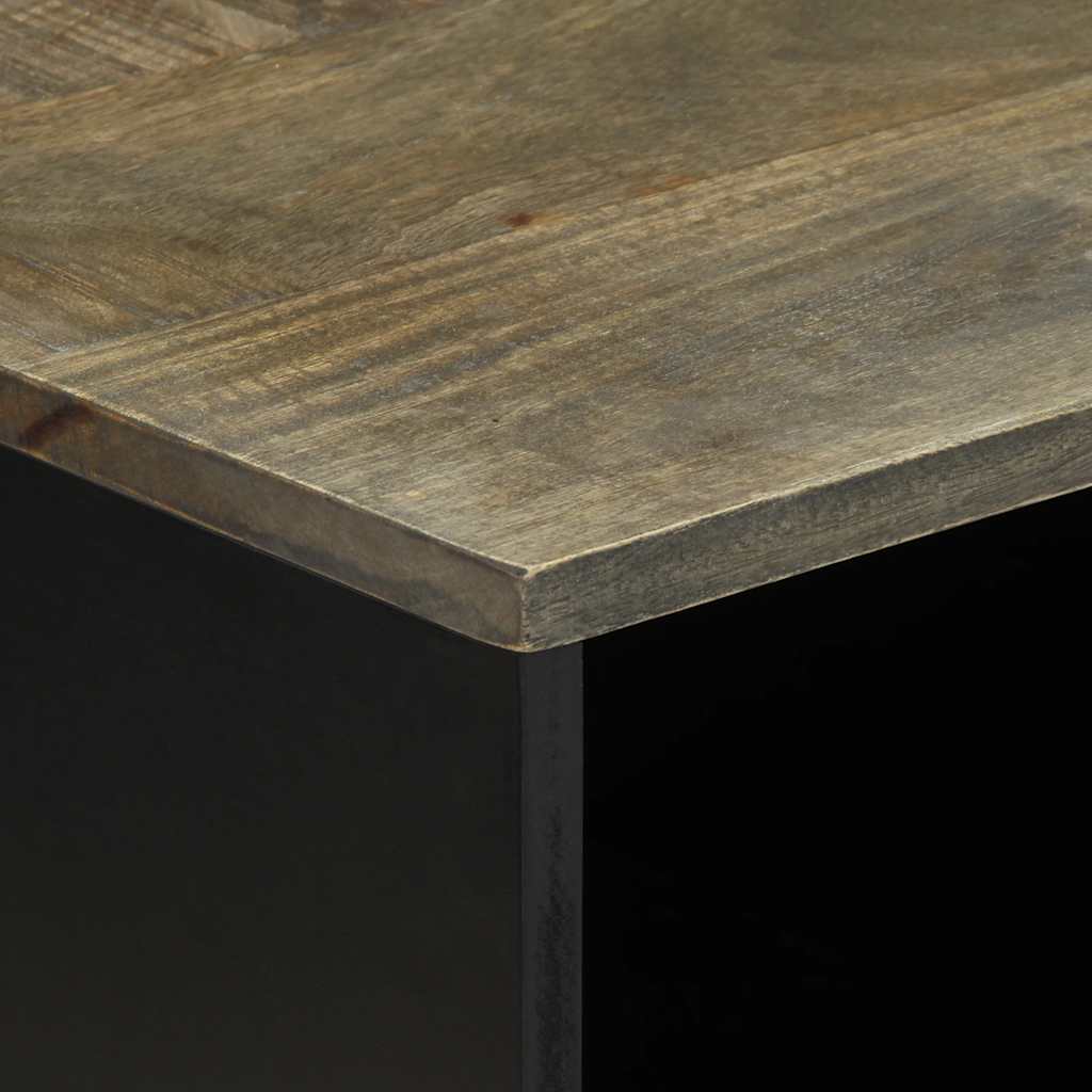 Table basse gris clair 80x50x40 cm bois de manguier massif - XIOS