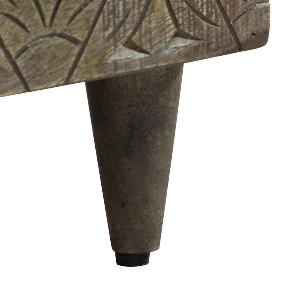 Table basse gris clair 80x50x40 cm bois de manguier massif - XIOS