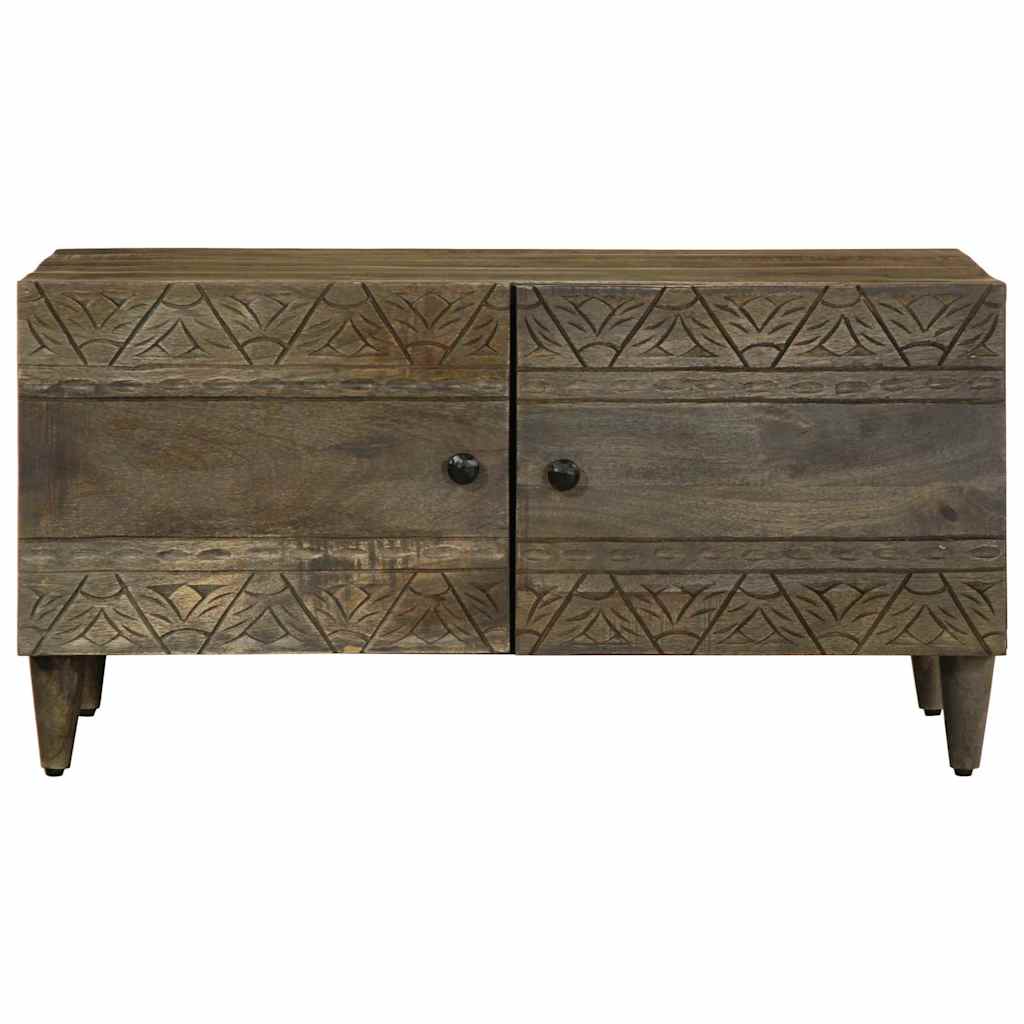 Table basse gris clair 80x50x40 cm bois de manguier massif - XIOS