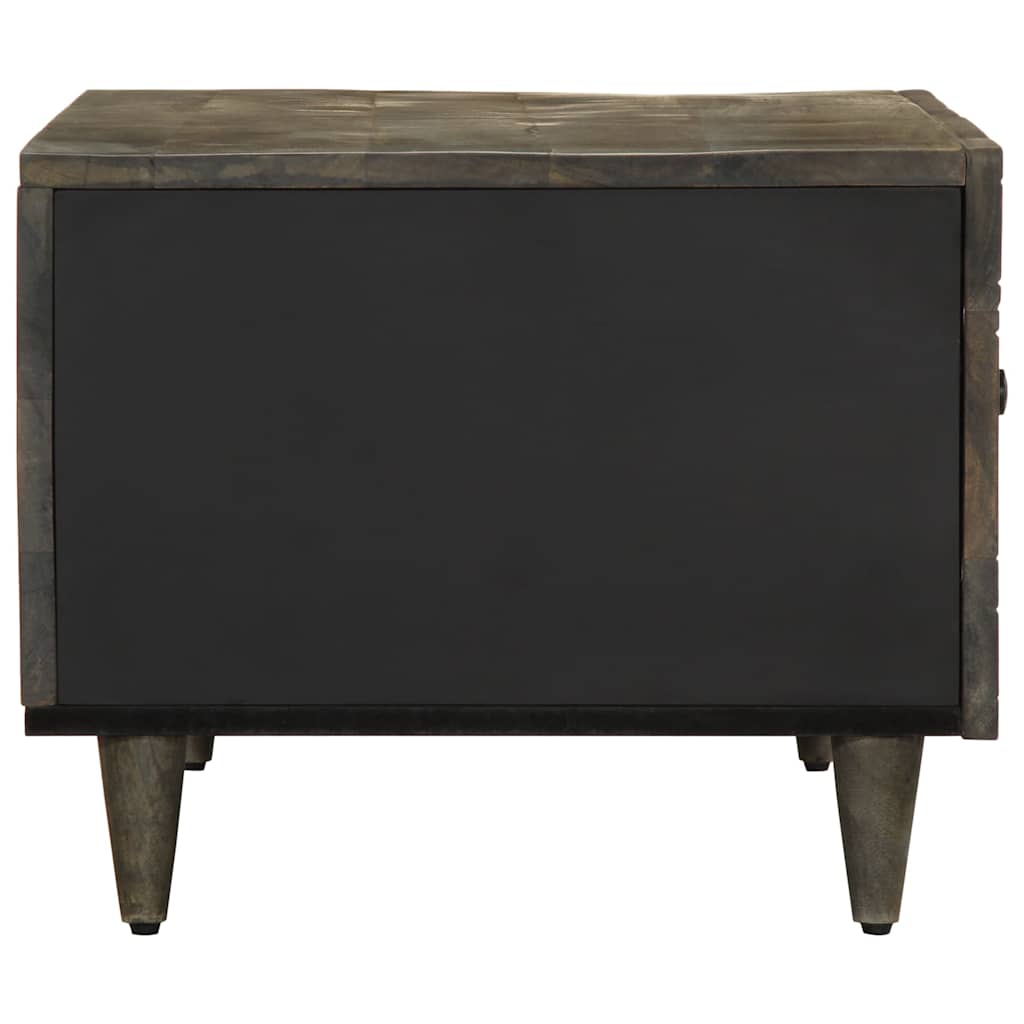 Table basse gris clair 80x50x40 cm bois de manguier massif - XIOS