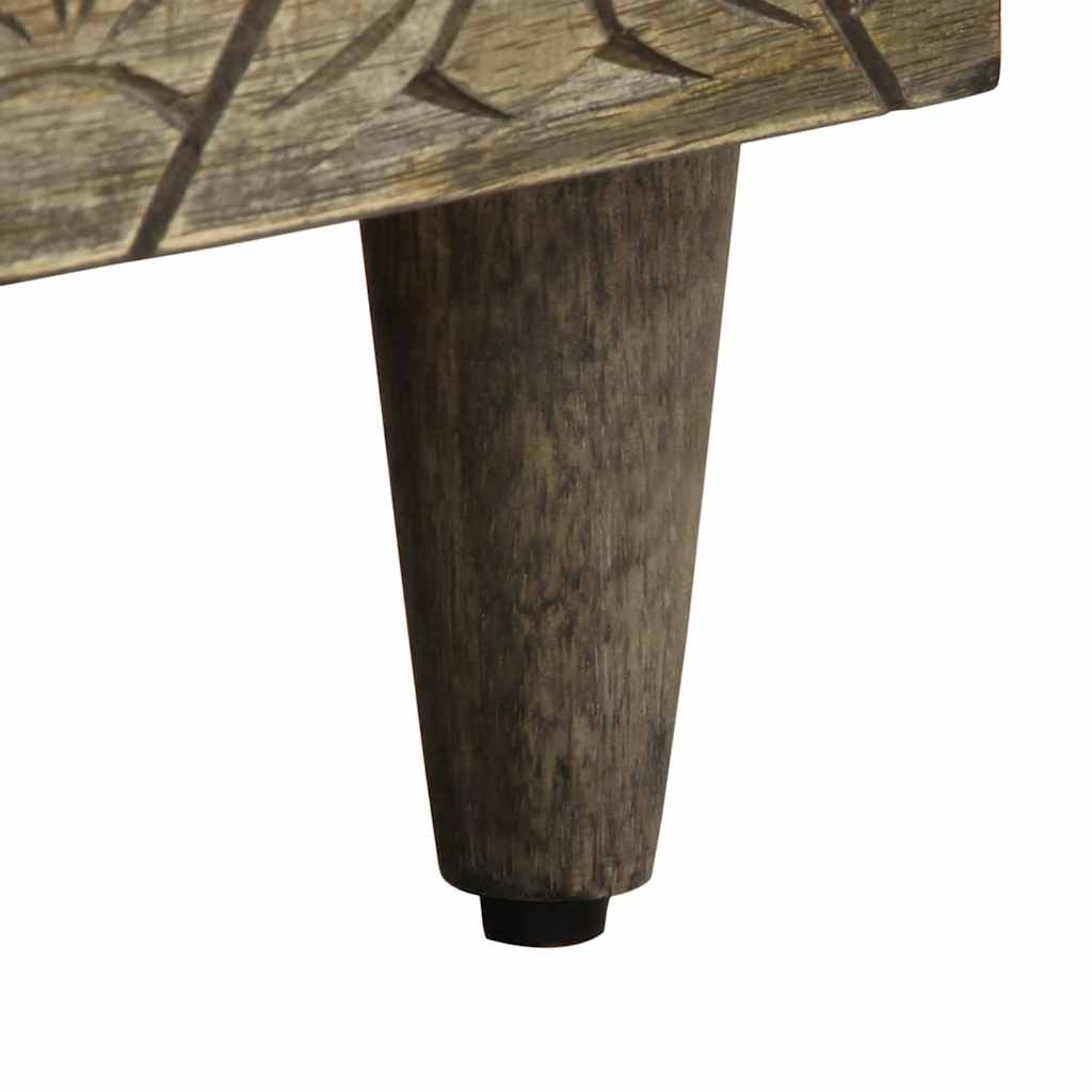 Table de chevet gris clair 40x33x46 cm bois de manguier solide - XIOS