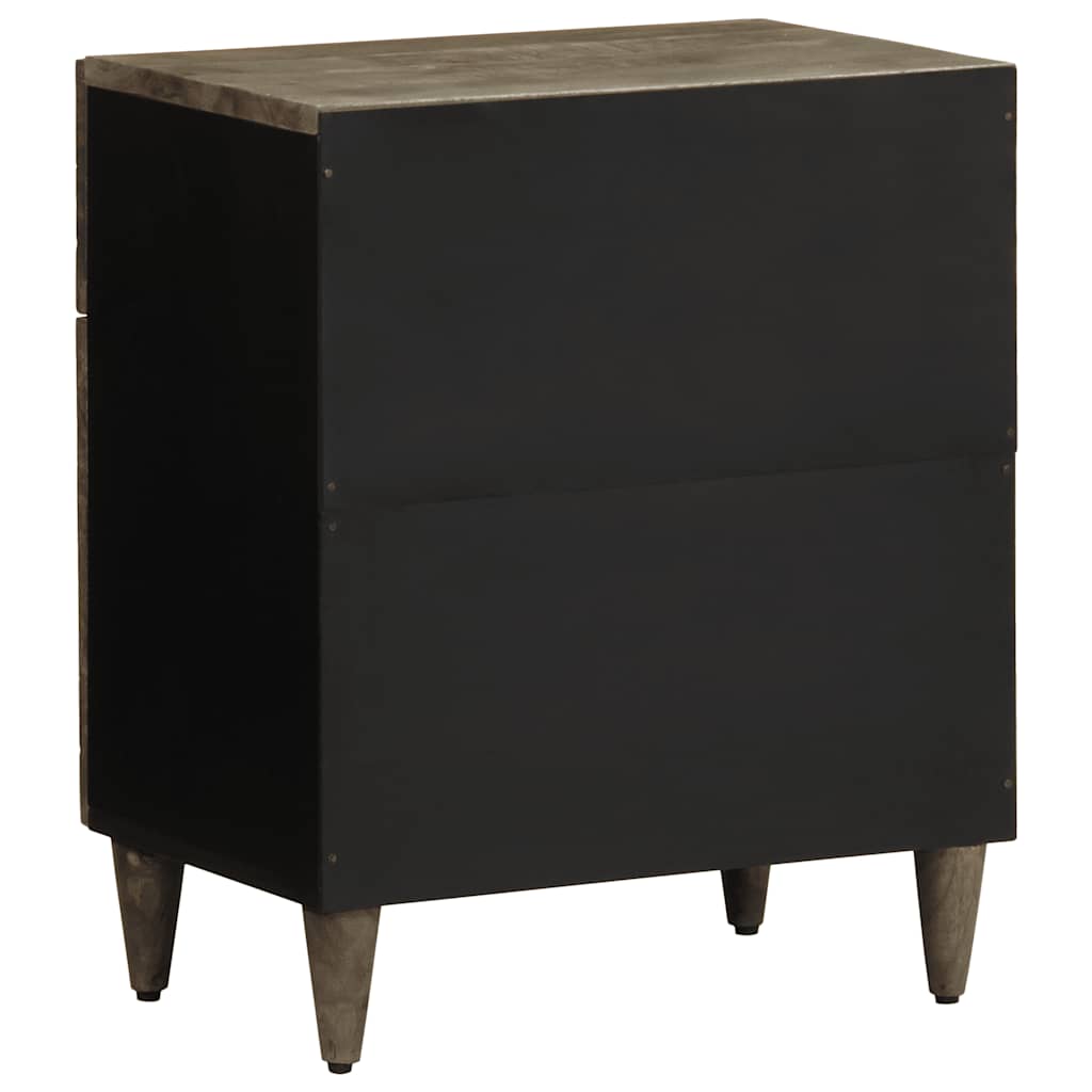 Table de chevet gris clair 50x33x60 cm bois de manguier massif - XIOS