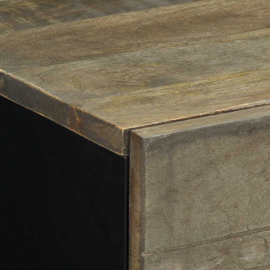 Table de chevet gris clair 50x33x60 cm bois de manguier massif - XIOS
