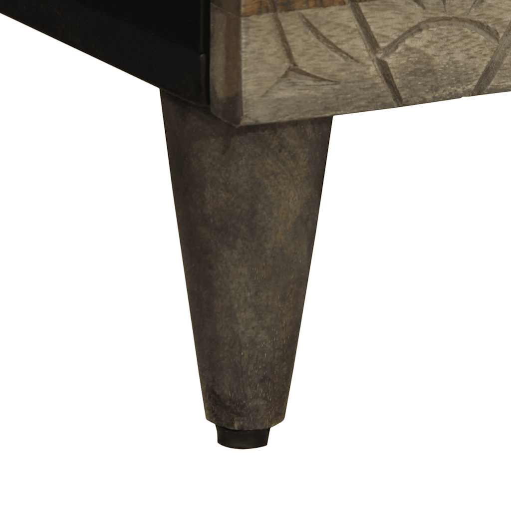Table de chevet gris clair 50x33x60 cm bois de manguier massif - XIOS