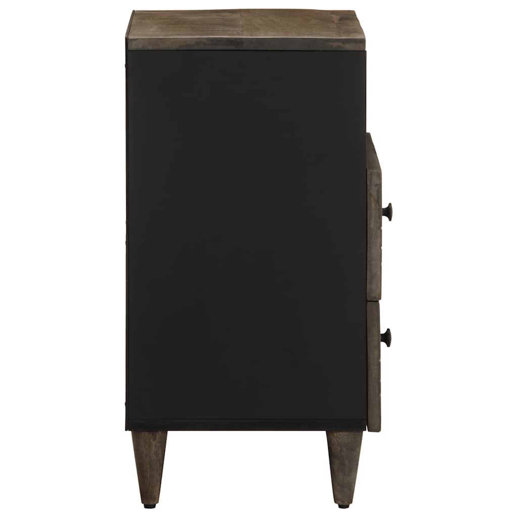 Table de chevet gris clair 50x33x60 cm bois de manguier massif - XIOS