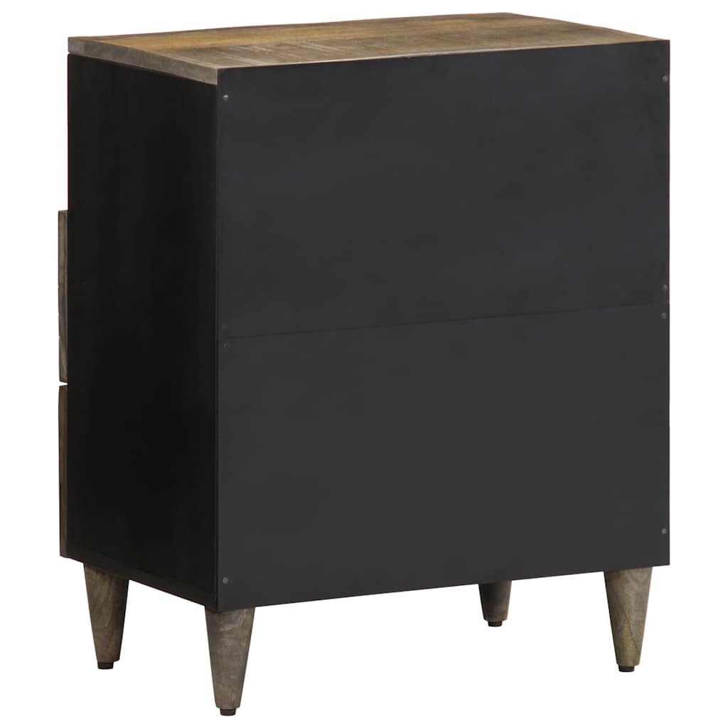 Table de chevet gris clair 50x33x60 cm bois de manguier massif - XIOS