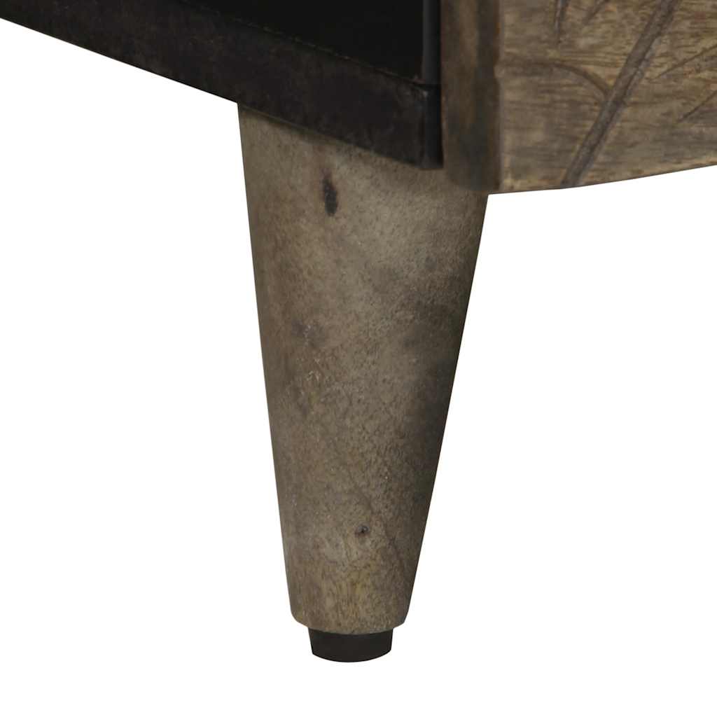 Table basse gris clair 80x54x40 cm bois massif de manguier - XIOS