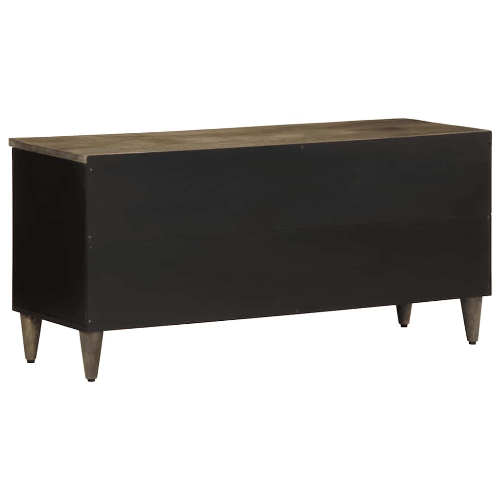 Meuble TV noir 100x33x46 cm bois massif de manguier - XIOS
