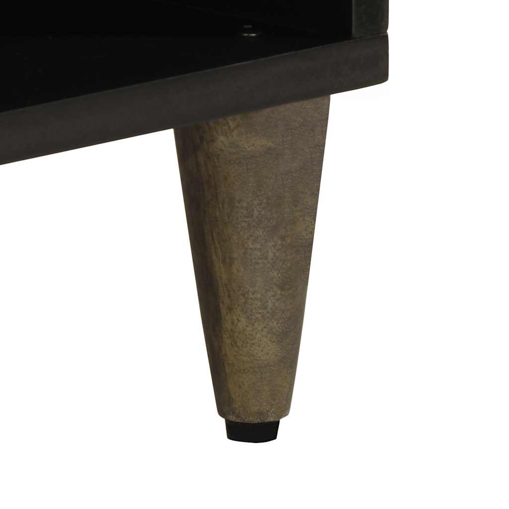 Meuble TV noir 100x33x46 cm bois massif de manguier - XIOS