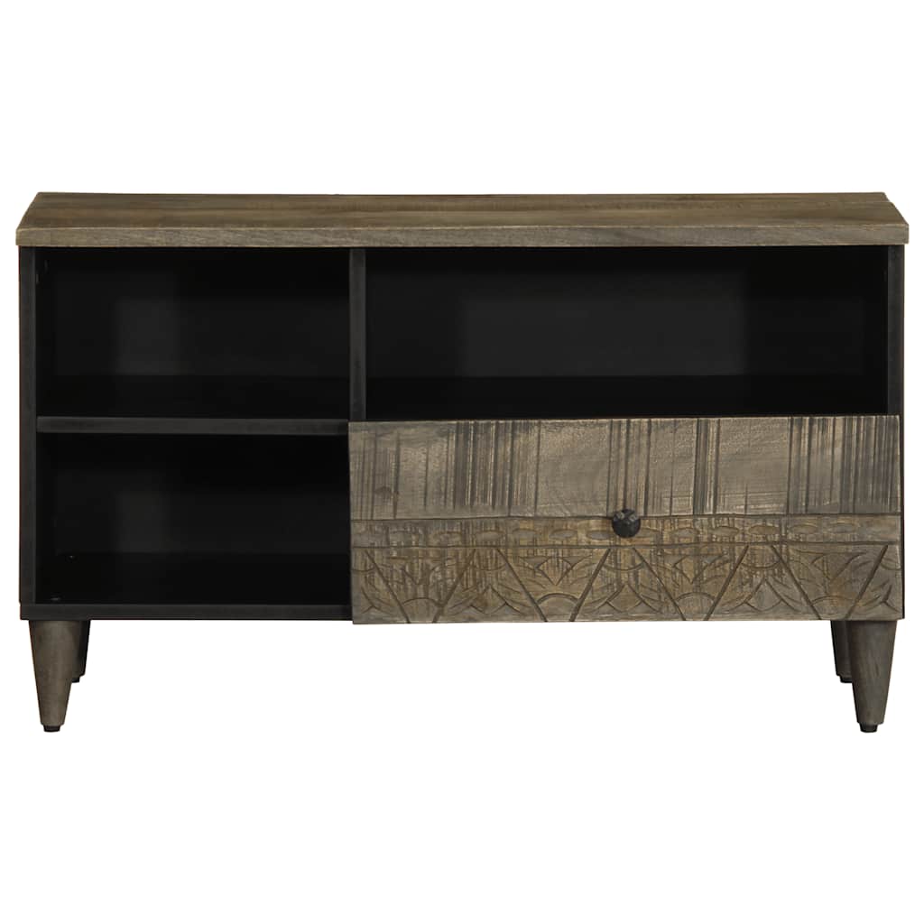 Meuble TV noir 80x33x46 cm bois massif de manguier - XIOS