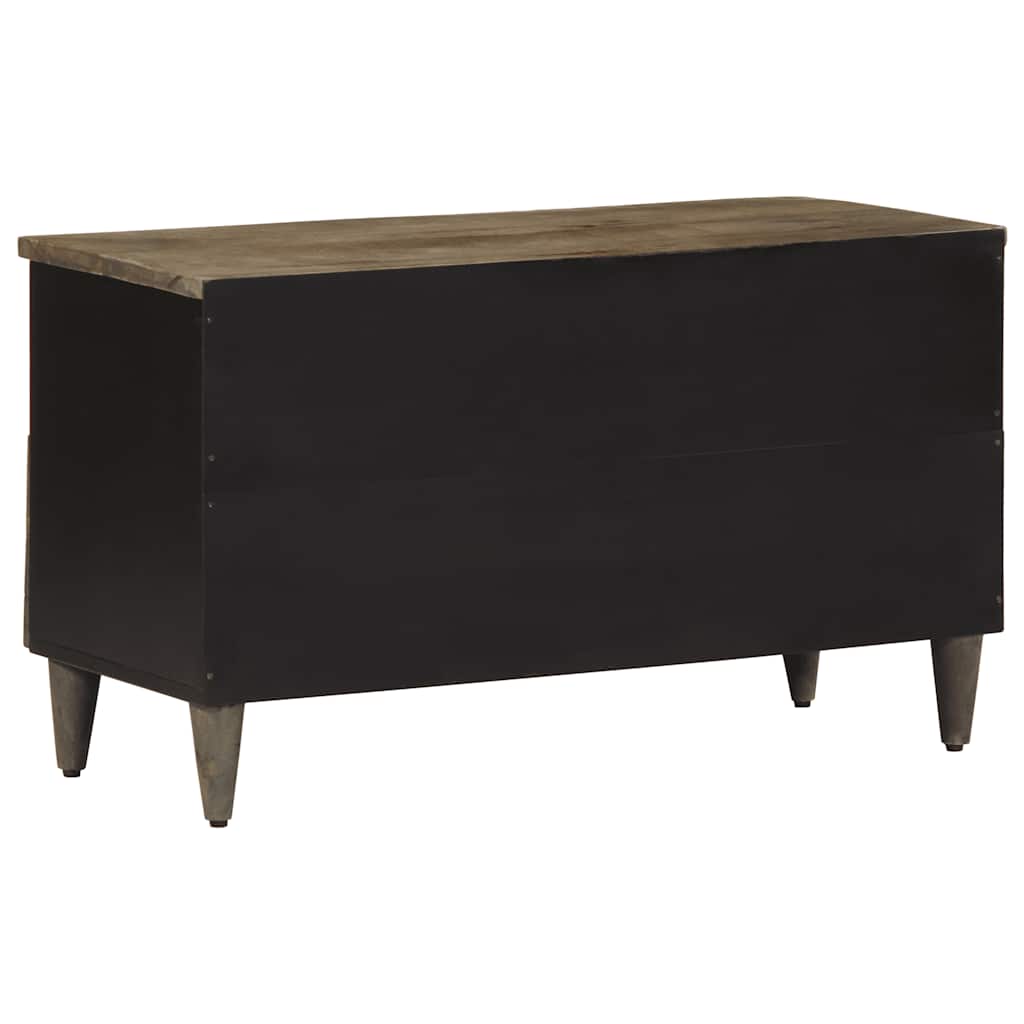 Meuble TV noir 80x33x46 cm bois massif de manguier - XIOS