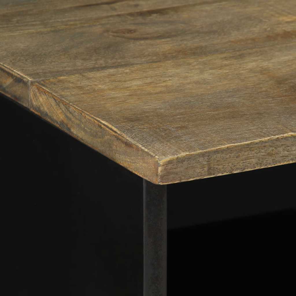 Meuble TV noir 80x33x46 cm bois massif de manguier - XIOS