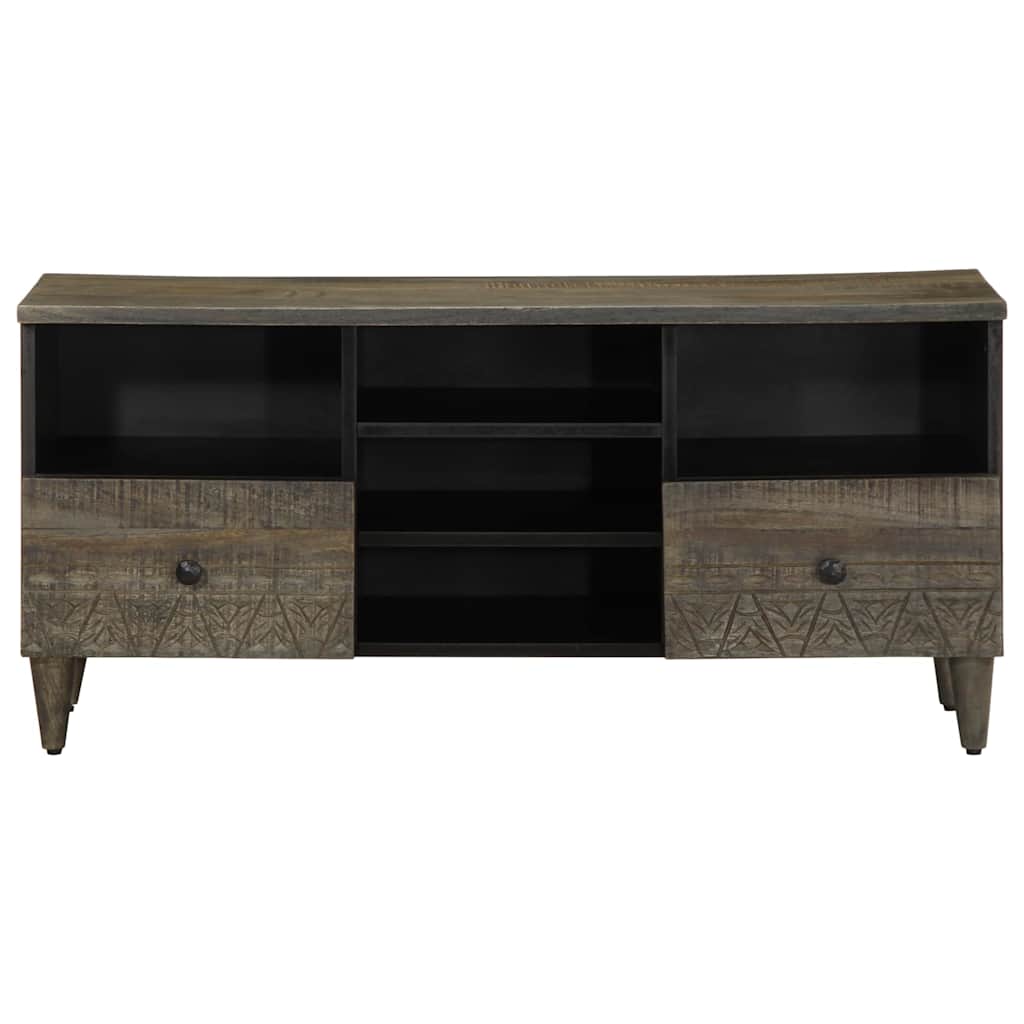 Meuble TV noir 100x33x46 cm bois massif de manguier - XIOS