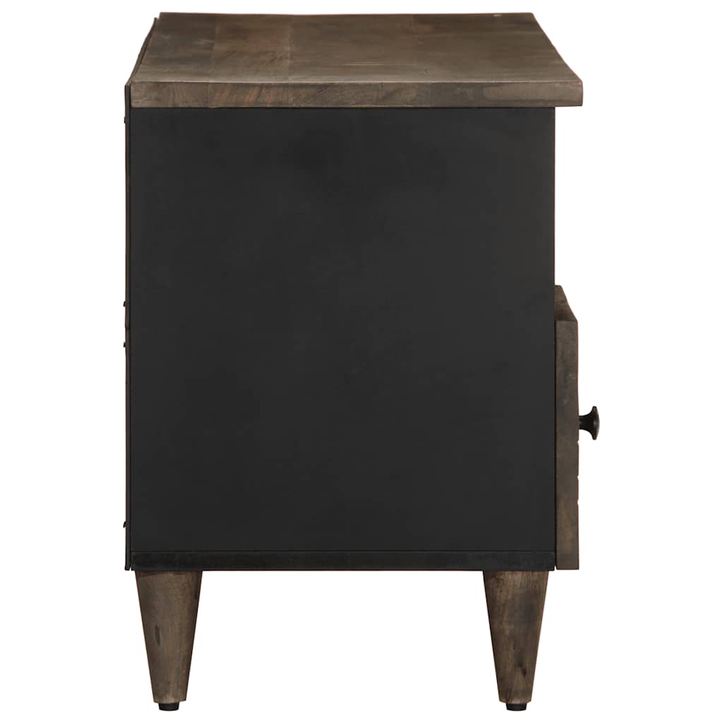 Meuble TV noir 100x33x46 cm bois massif de manguier - XIOS